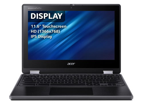 Acer Chromebook SPIN 511 R756TN-TCO N100 4GB/64GB Intel® N 29.5 cm (11.6") Touchscreen HD LPDDR5-SDRAM eMMC Wi-Fi 6E (802.11ax) ChromeOS Black