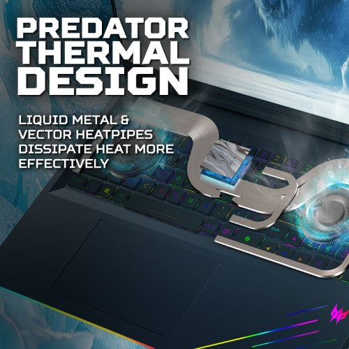 Acer Predator Helios 18 AI (PH18-73) Intel Ultra 9 275HX, 64GB, 1TB SSD, RTX5090, 18" WQUXGA, Windows 11 Gaming Laptop