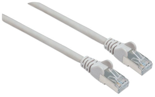 Intellinet Network Patch Cable, Cat6A, 2m, Grey, Copper, S/FTP, LSOH / LSZH, PVC, RJ45, Gold Plated Contacts, Snagless, Booted, Lifetime Warranty