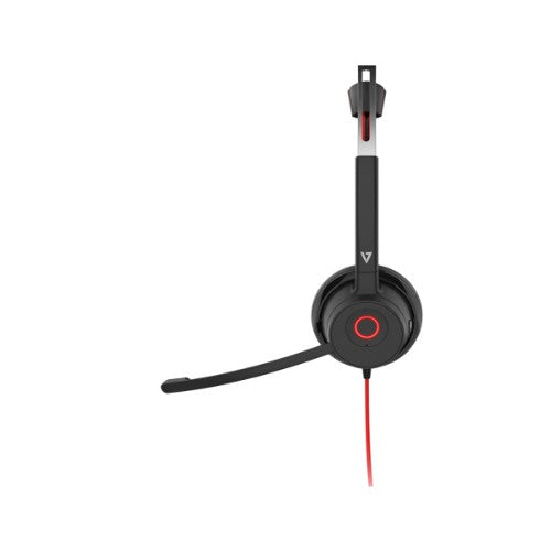 V7 HU621 Premium Headset - Noise Cancellation - ENC Mic - ANC -USB-A/C - Black