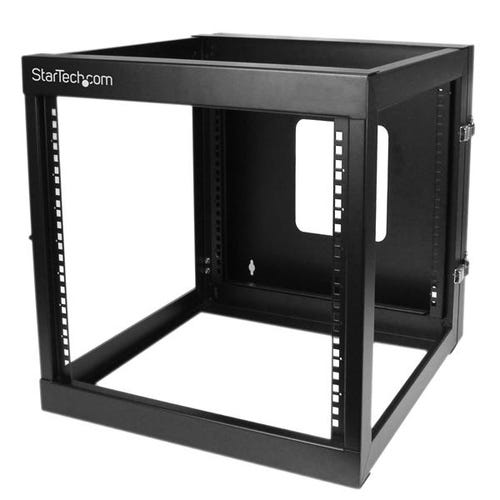 StarTech.com 4-Post 12U Hinged Wall-Mount Network Rack, 19" Open Frame Server Rack with 19.8in Mounting Depth, Wall Mount Swing Out Data Rack for IT / AV / Patch Panel / Computer Equipment