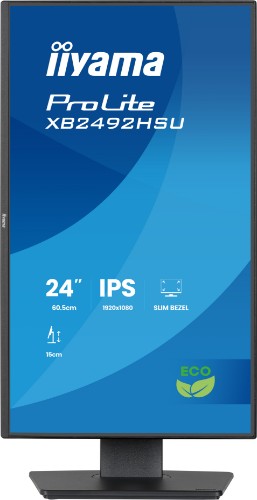 iiyama ProLite 24” IPS Full HD panel with 4-side slim bezel, B energy class and height adjustable stand