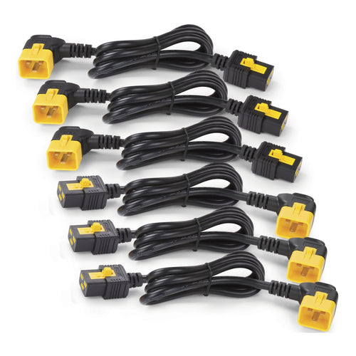 APC Power Cord Kit (6 ea), Locking, C19 to C20 (90 Degree), 1.8m