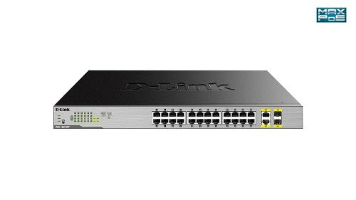 D-Link 24-Port Desktop Gigabit Unmanaged PoE Switch with 2 x 100/1000Mbps Combo Ports