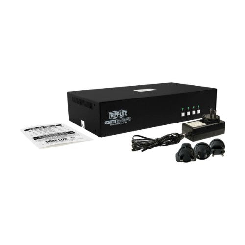 Tripp Lite B002-DV2AC4-N4 Secure KVM Switch, 4-Port, Dual Head, DVI to DVI, NIAP PP4.0, Audio, CAC, TAA