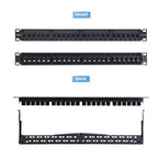 StarTech.com 24 Port 1U Feed Through Patch Panel with Cable Management Bar, Rackmount Cat6 Ethernet Patch Panel with RJ45 UTP Inline Couplers