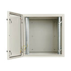Tripp Lite SRN4G12US SmartRack Industrial Enclosure with Lock - NEMA 4, Wall Mount, Metal Construction, Hinged Back, 28 in. Depth, 12U, Gray