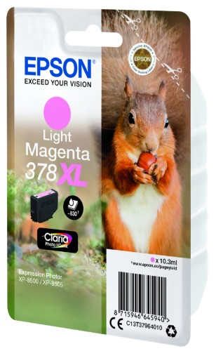 Epson C13T37964010/378XL Ink cartridge light magenta high-capacity, 830 pages 10,3ml for Epson XP 8000
