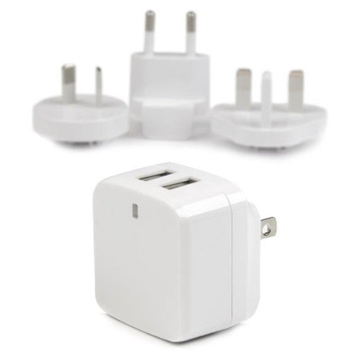 StarTech.com Dual-Port USB Wall Charger - International Travel - 17W/3.4A - White