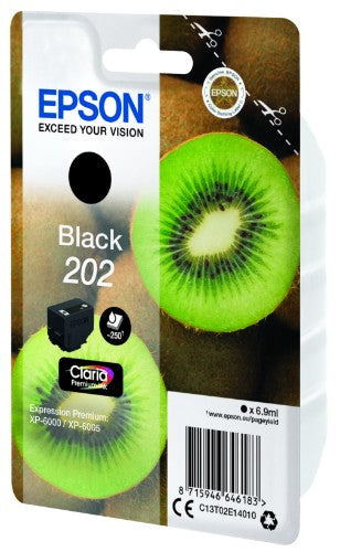 Epson C13T02E14010/202 Ink cartridge black, 250 pages 6.9ml for Epson XP 6000