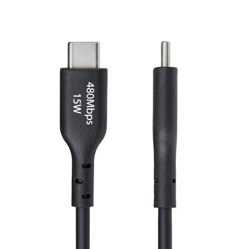 StarTech.com 3ft (1m) USB-A to USB-C Charging Cable, Charge & Sync, 3A, USB 2.0, TPE Jacket - Black USB Charging Cord