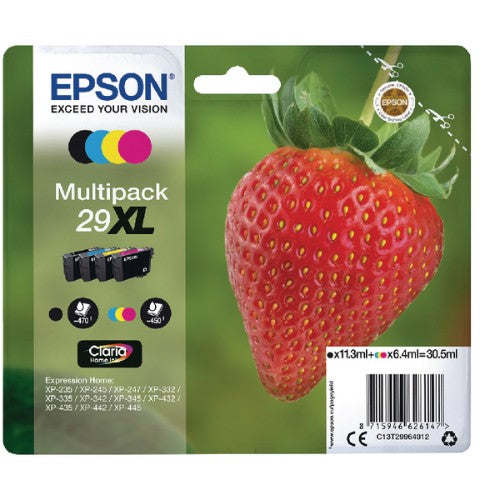 Epson C13T29964012/29XL Ink cartridge multi pack Bk,C,M,Y high-capacity 11,3ml + 3x6,4ml Pack=4 for Epson XP 235/335