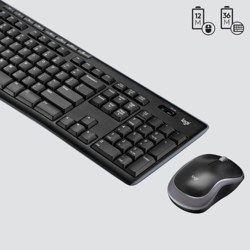Logitech MK270 keyboard Mouse included Home RF Wireless QWERTY US International Black