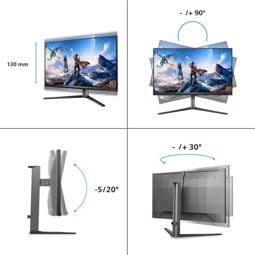 Philips Evnia 32M2N6800M/00 computer monitor 80 cm (31.5") 3840 x 2160 pixels 4K Ultra HD LCD Grey