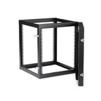 StarTech.com 4-Post 12U Hinged Wall-Mount Network Rack, 19" Open Frame Server Rack with 19.8in Mounting Depth, Wall Mount Swing Out Data Rack for IT / AV / Patch Panel / Computer Equipment