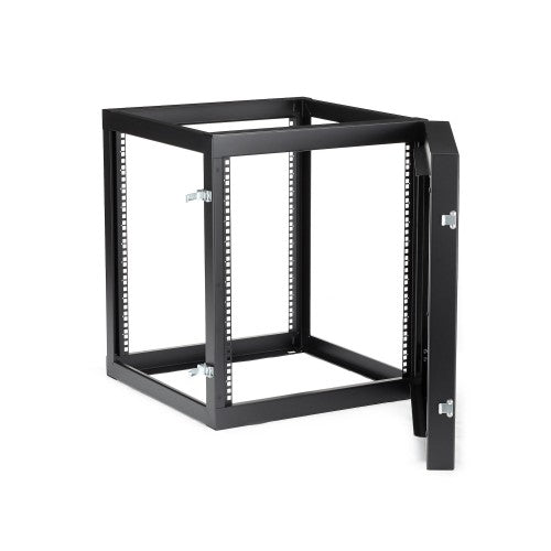 StarTech.com 4-Post 12U Hinged Wall-Mount Network Rack, 19" Open Frame Server Rack with 19.8in Mounting Depth, Wall Mount Swing Out Data Rack for IT / AV / Patch Panel / Computer Equipment