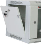 Intellinet 19" Network Cabinet - Wall Mount (Standard), 6U, 450mm Deep, Grey, Assembled, Max 60kg, Suitable also for use on desk or floor, Usable Depth 350mm, Metal & Glass Door, Back Panel, Removeable Sides, Parts for wall install (eg screws/rawl plugs)