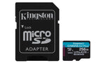Kingston Technology 256GB microSDXC Canvas Go Plus Gen4 200MB/s A2 U3 V30 Card + Adapter