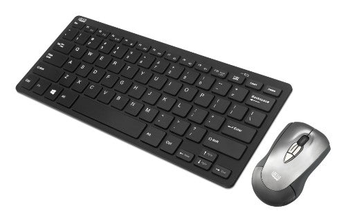 Adesso WKB-5100CB keyboard Mouse included Home/Office RF Wireless QWERTY US English Black, Silver
