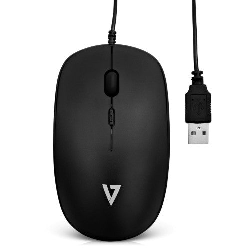 V7 Low Profile USB Optical Mouse - Black