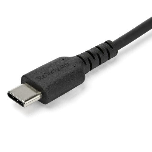 StarTech.com 3ft (1m) USB-A to USB-C Fast Charging Cable, Rugged, Charge & Sync, 3A, USB 2.0, Black TPE Jacket and Aramid Fiber - USB Charging Cord