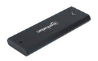 Manhattan M.2 NVMe SSD Enclosure, USB-C Female Connection, 10 Gbps (USB 3.2 Gen2 aka USB 3.1), UASP-compliant, SuperSpeed+ USB, Aluminum, Black, Three Year Warranty