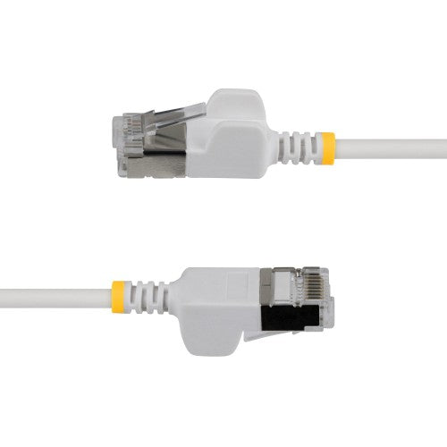 StarTech.com 1m White Ultra Slim Cat6A Ethernet Cable, Snagless, FTP, Pure Bare Copper Wire, 34AWG Slim RJ45 Network Patch Cord, Individually Tested