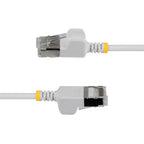 StarTech.com 50cm White Ultra Slim Cat6A Ethernet Cable, Snagless, FTP, Pure Bare Copper Wire, 34AWG Slim RJ45 Network Patch Cord, Individually Tested