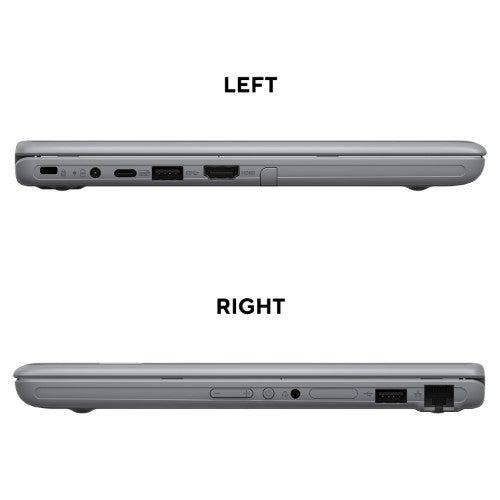 ASUS BR1100F-C41XA-3Y Intel® Celeron® N N4500 Hybrid (2-in-1) 29.5 cm (11.6") Touchscreen HD 4 GB DDR4-SDRAM 128 GB eMMC Wi-Fi 6 (802.11ax) Windows 11 Pro Education Grey