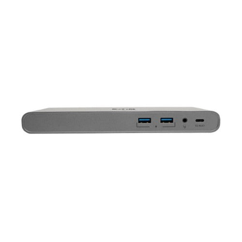 Tripp Lite U442-DOCK4-INT USB-C Dock, Triple Display - 4K HDMI/DisplayPort, VGA, USB 3.x (5Gbps), USB-A/C Hub Ports, GbE, 100W PD Charging, EU/UK Power Supply