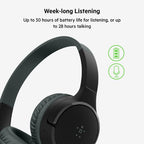 Belkin SoundForm Mini Headset Wireless Head-band Calls/Music USB Type-C Blue