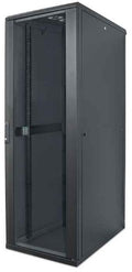 Intellinet 19" Network Cabinet - Free Standing, 26U, 600x800mm (width x depth), Black, Flatpack, Max 1500kg, Multi-Point Door Lock, One Lock Per Side Panel, Usable Depth 123 to 573mm, IP20 rated, Rack, Steel
