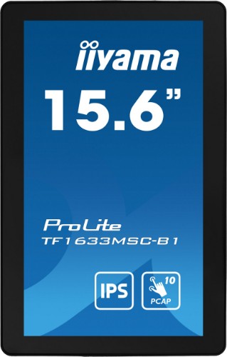 iiyama ProLite TF1633MSC-B1 computer monitor 39.6 cm (15.6") 1920 x 1080 pixels Full HD Touchscreen Black