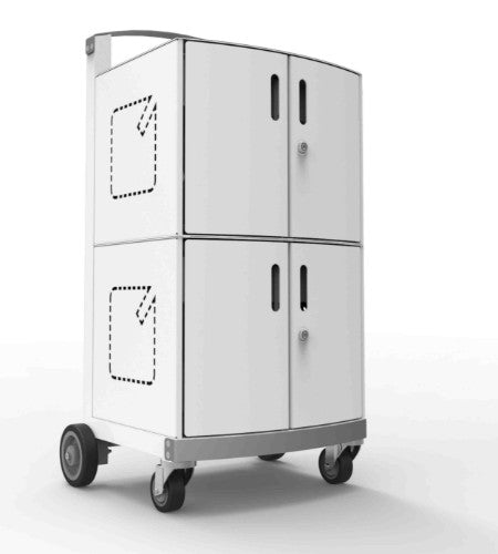 Compulocks CartiPad Duo Tablet / Laptop Charging Rolling Cart 32 Devices UK Power Plug