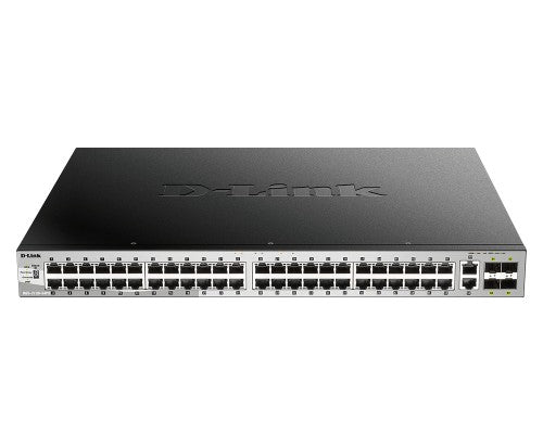 D-Link 48 x 10/100/1000BASE-T PoE ports (370W budget) Layer 3 Stackable Managed Gigabit Switch