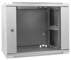 Intellinet 19" Network Cabinet - Wall Mount (Standard), 9U, 450mm Deep, Grey, Assembled, Max 60kg, Suitable also for use on desk or floor, Usable Depth 350mm, Metal & Glass Door, Back Panel, Removeable Sides, Parts for wall install (eg screws/rawl plugs)