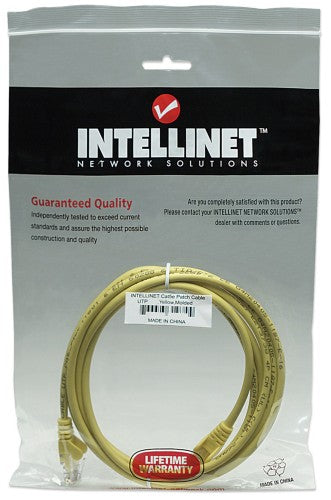 Intellinet Network Patch Cable, Cat5e, 1m, Yellow, CCA, U/UTP, PVC, RJ45, Gold Plated Contacts, Snagless, Booted, Lifetime Warranty