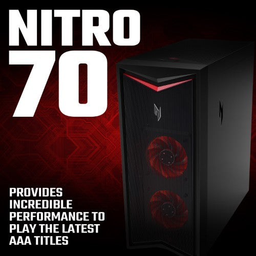Acer NITRO 70 N70-130 Ryzen 7 RTX4070 SUPER 16GB 1TB Gaming Desktop Computer