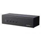 StarTech.com 4 Port Dual Monitor DVI KVM Switch - Dual Screen Display Compact USB KVM Switch with Integrated USB 3.0 Hub & Audio - Dual View KVM - Dell HP Apple Lenovo - TAA Compliant