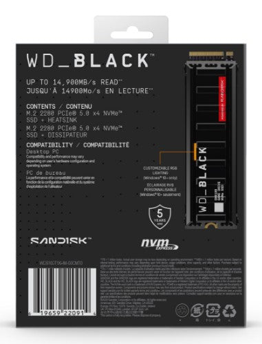 SanDisk Black WD_BLACK™ SN8100 NVMe™ SSD POWERED BY 1 TB, [With Heatsink]