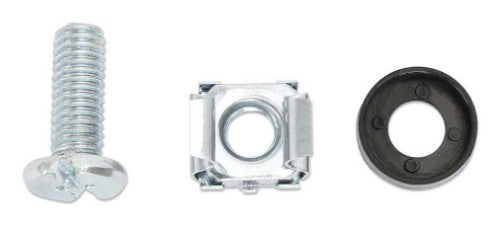Intellinet Cage Nut Set (100 Pack), M6 Nuts, Bolts and Washers, Suitable for Network Cabinets/Server Racks, Plastic Storage Jar, Lifetime Warranty