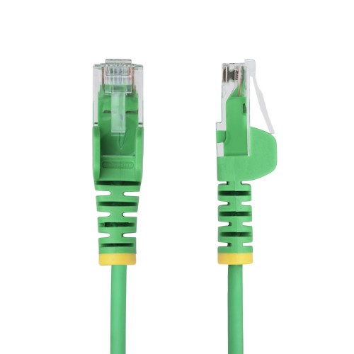 StarTech.com 50cm Green Slim CAT6 Ethernet Cable, Snagless, 100W PoE, UTP, LSZH, 28AWG Pure Bare Copper Wire, Slim RJ45 Network Patch Cord w/Strain Reliefs, Individually Tested