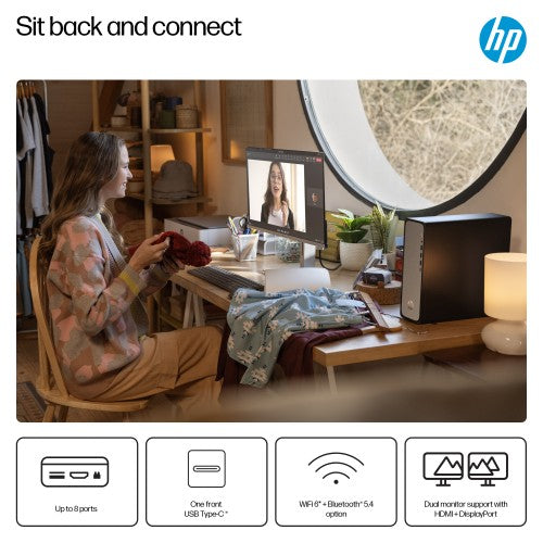 HP OmniDesk Slim S03-0009na Intel® Core™ i5 i5-14400 8 GB DDR5-SDRAM 512 GB SSD Windows 11 Home Tower PC Silver