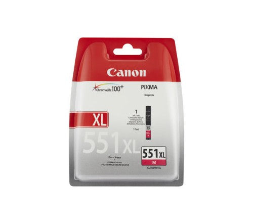 Canon 6445B001/CLI-551MXL Ink cartridge magenta high-capacity, 680 pages ISO/IEC 24711 313 Photos 11ml for Canon Pixma IP 8700/IX 6850/MG 5450/MG 6350/MX 725