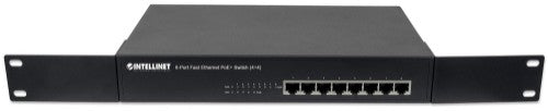 Intellinet 8-Port Fast Ethernet PoE+ Switch, 4 x PoE IEEE 802.3at/af Power-over-Ethernet (PoE+/PoE) ports, 4 x Standard RJ45 Ports, Endspan, Desktop, 19" Rackmount (UK power cord)