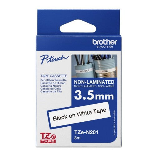 Brother TZE-N201 DirectLabel black on white 3,5mm x 8m for Brother P-Touch TZ 3.5-12mm/18mm/18mm HSE/24mm/36mm