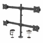StarTech.com Desk Mount Quad Monitor Arm - Ergonomic VESA 4 Monitor Mount 2x2 up to 27" (17.6lb/8kg) - Articulating & Height Adjustable Pole Mount - Tilt/Swivel/Rotate LCD/LED Screen - Desk Clamp/Grommet