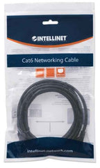 Intellinet Network Patch Cable, Cat6, 1m, Black, CCA, U/UTP, PVC, RJ45, Gold Plated Contacts, Snagless, Booted, Lifetime Warranty