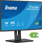 iiyama ProLite 24” IPS Full HD panel with 4-side slim bezel, B energy class and height adjustable stand