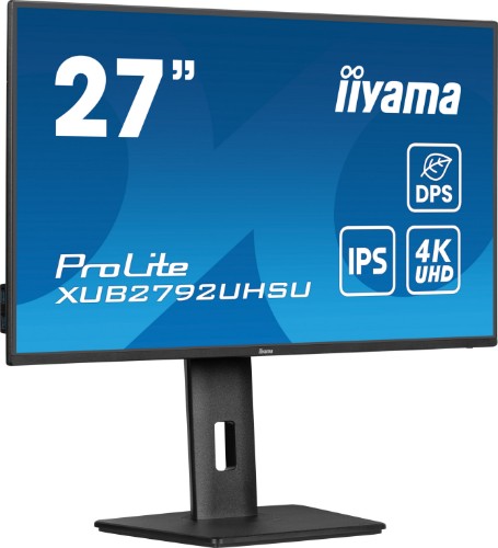 iiyama ProLite 27’’ IPS panel technology, ultra slim monitor featuring 4K resolution, Dynamic Power Saving (DPS) and height adjustable stand